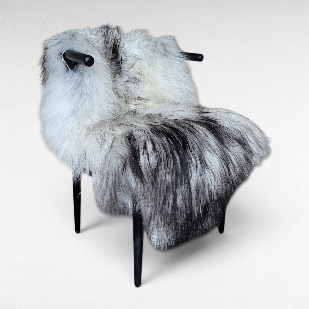 Genuine Icelandic Sheepskin Rug Gray Wide Long Silky Soft 52" x 33"
